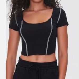 Forever21 Topstitched Cropped Tee